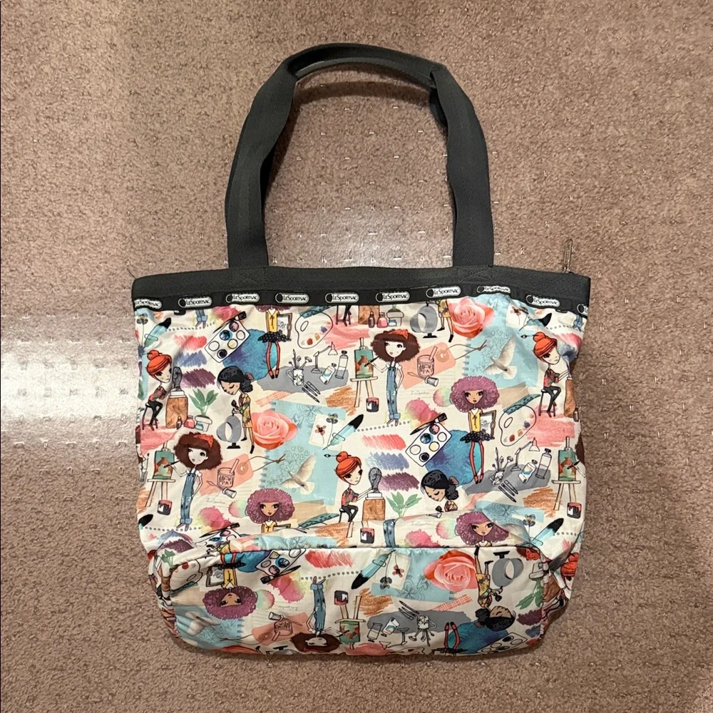 LeSportsac Girl Artist Large Shoulder Tote Bag - Good Condition - Picture 1 of 7